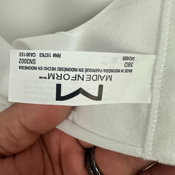 Maidenform Strapless Dreamwire Bra 38D White No Pinch No Poke Natural Lift New - Picture 5 of 6